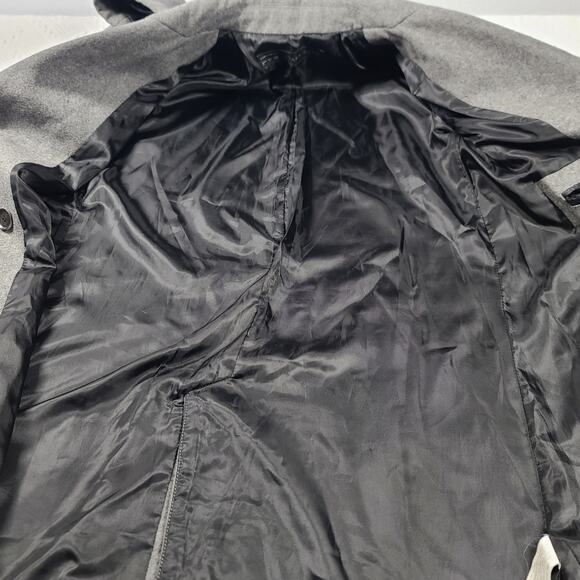 Zara Basic double breasted Gray wool coat womens Sz Small minimalistic classic - Picture 6 of 13